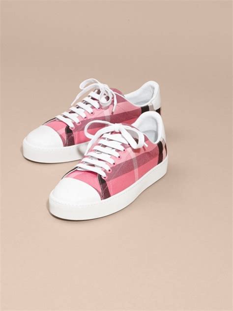 pink and white burberry shoes|pink burberry sneakers.